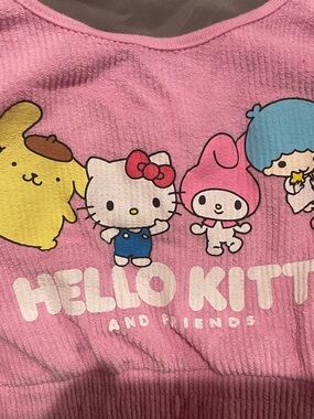 Hello Kitty Pink Graphic Tank with Multicolor Character Accents